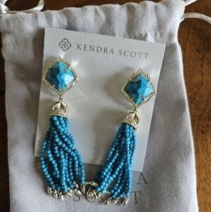 Kendra Scott Misha Earrings in Gold Bronze Veined Turquoise Magnesite